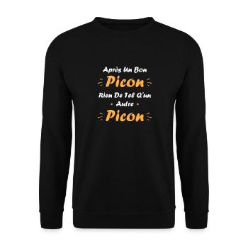 Après un bon picon rien de tel qu'un autre picon - Sweat-shirt Unisexe - noir - Devant - Alina (178cm) & Michal (187cm)
