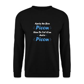 Après un bon picon rien de tel qu'un autre picon - Sweat-shirt Unisexe - noir - Devant - Alina (178cm) & Michal (187cm)