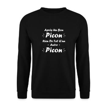 Après un bon picon rien de tel qu'un autre picon - Sweat-shirt Unisexe - noir - Devant - Alina (178cm) & Michal (187cm)