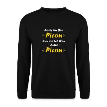 Après un bon picon rien de tel qu'un autre picon - Sweat-shirt Unisexe - noir - Devant - Alina (178cm) & Michal (187cm)