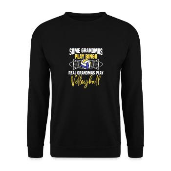 Grandmas Play Volleyball Sports Spiker Women Grand - Unisex Pullover - Schwarz - Vorne - Alina (178cm) & Michal (187cm)