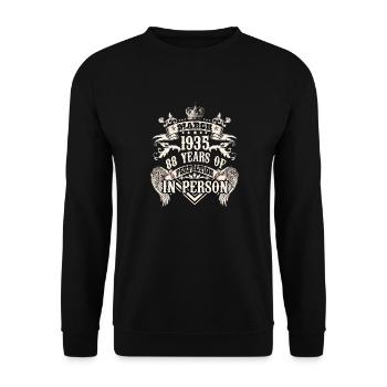 Birthday vintage 1935 88 years of a legend - Unisex Sweatshirt - black - Front - Alina (178cm) & Michal (187cm)