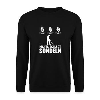 Sondeln Sondel Sondengänger Sondler - Unisex Pullover - Schwarz - Vorne - Alina (178cm) & Michal (187cm)