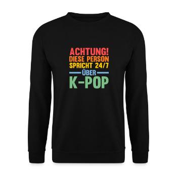 Korea Musik Kpop - Unisex Pullover - Schwarz - Vorne - Alina (178cm) & Michal (187cm)