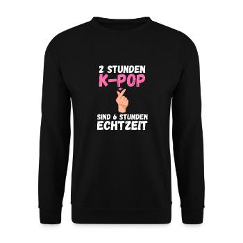 Korea Musik Kpop - Unisex Pullover - Schwarz - Vorne - Alina (178cm) & Michal (187cm)