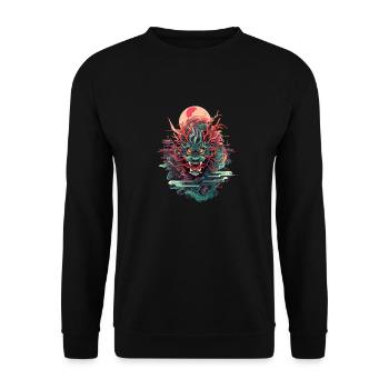 Tokyo Asie 80s Dragon Dragon Rétro Japonais - Sweat-shirt Unisexe - noir - Devant - Alina (178cm) & Michal (187cm)