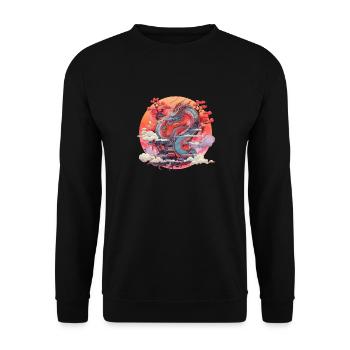 Tokyo Asie 80s Dragon Dragon Rétro Japonais - Sweat-shirt Unisexe - noir - Devant - Alina (178cm) & Michal (187cm)