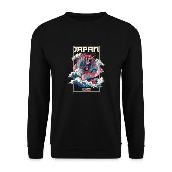 Tokyo Asie 80s Dragon Dragon Rétro Japonais - Sweat-shirt Unisexe - noir - Devant - Alina (178cm) & Michal (187cm)