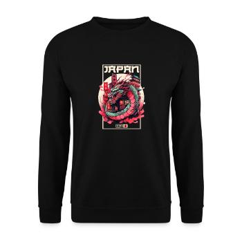 Tokyo Asie 80s Dragon Dragon Rétro Japonais - Sweat-shirt Unisexe - noir - Devant - Alina (178cm) & Michal (187cm)