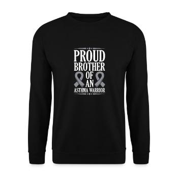 Stolzer Bruder Eines Asthma-kriegers Unterstützt - Unisex Pullover - Schwarz - Vorne - Alina (178cm) & Michal (187cm)