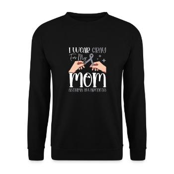 Ich Trage Grau Für Meine Mutter - Unisex Pullover - Schwarz - Vorne - Alina (178cm) & Michal (187cm)