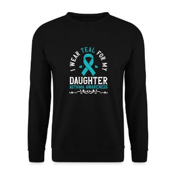 Ich Trage Teal Für Meine Tochter Unterstützung - Unisex Pullover - Schwarz - Vorne - Alina (178cm) & Michal (187cm)