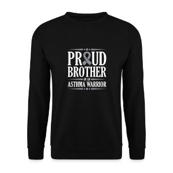 Stolzer Bruder Eines Asthma-kriegers Unterstützt - Unisex Pullover - Schwarz - Vorne - Alina (178cm) & Michal (187cm)