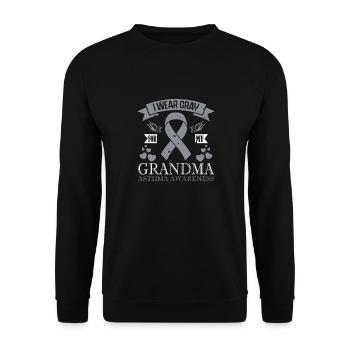 Ich Trage Grau Für Meine Oma - Unterstützung Des - Unisex Pullover - Schwarz - Vorne - Alina (178cm) & Michal (187cm)
