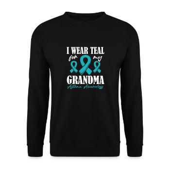 Ich Trage Teal Für Meine Oma Unterstützung Des - Unisex Pullover - Schwarz - Vorne - Alina (178cm) & Michal (187cm)