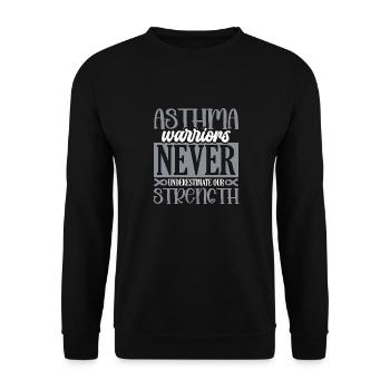 Asthmakrieger Unterschätzen Nie Den Asthmakämpfer - Unisex Pullover - Schwarz - Vorne - Alina (178cm) & Michal (187cm)