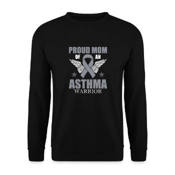 Stolze Mutter Eines Asthma-kriegers Unterstützt - Unisex Pullover - Schwarz - Vorne - Alina (178cm) & Michal (187cm)
