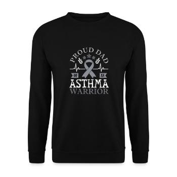 Stolzer Vater Eines Asthma-kriegers Unterstützt - Unisex Pullover - Schwarz - Vorne - Alina (178cm) & Michal (187cm)