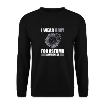Ich Trage Grau Für Asthma-bewusstseinsmonat - Unisex Pullover - Schwarz - Vorne - Alina (178cm) & Michal (187cm)