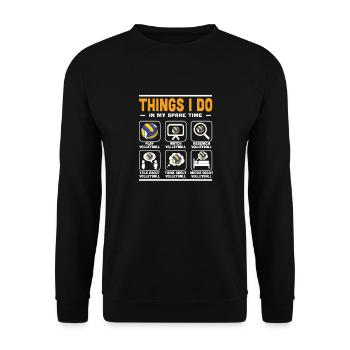 Things I Do In My Spare Time Spiker Volleyball Pla - Unisex Sweatshirt - black - Front - Alina (178cm) & Michal (187cm)