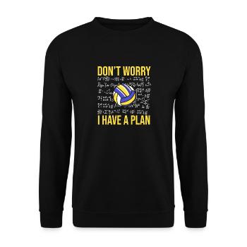 School Blocker Volleyball Coach Don't Worry I Have - Unisex Sweatshirt - black - Front - Alina (178cm) & Michal (187cm)