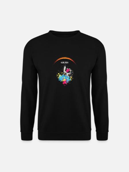 Amerika Totalität Frühling 4.08.24 Total Solar - Unisex Pullover - Schwarz