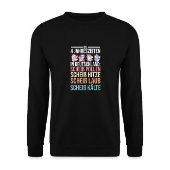 Die 4 Jahreszeiten In Deutschland - Unisex Pullover - Schwarz - Vorne - Alina (178cm) & Michal (187cm)