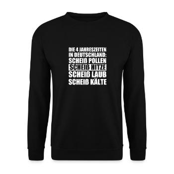 Die 4 Jahreszeiten In Deutschland - Unisex Pullover - Schwarz - Vorne - Alina (178cm) & Michal (187cm)