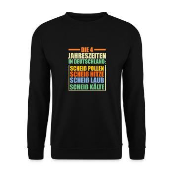 Die 4 Jahreszeiten In Deutschland - Unisex Pullover - Schwarz - Vorne - Alina (178cm) & Michal (187cm)