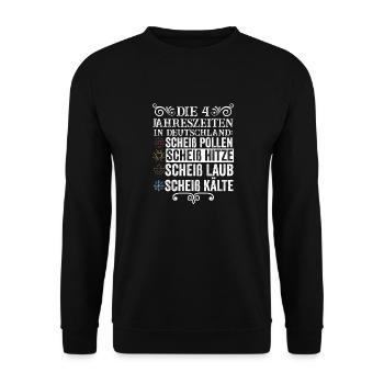 Die 4 Jahreszeiten In Deutschland - Unisex Pullover - Schwarz - Vorne - Alina (178cm) & Michal (187cm)