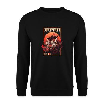 Tokyo Asie 80s Rétro Tiger Japonais - Sweat-shirt Unisexe - noir - Devant - Alina (178cm) & Michal (187cm)