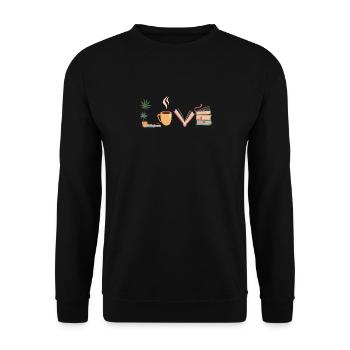 J’adore lire des livres Bibliothécaire rat de bibliothèque - Sweat-shirt Unisexe - noir - Devant - Alina (178cm) & Michal (187cm)