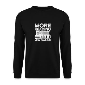 Read more, talk less Funny book lover - Unisex Sweatshirt - black - Front - Alina (178cm) & Michal (187cm)
