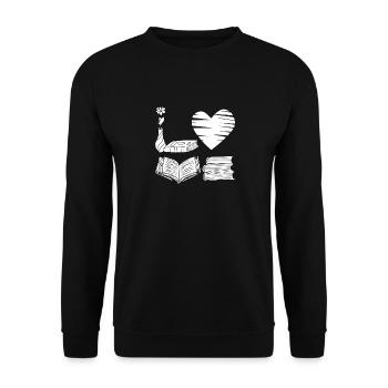 Livres d’amour Lecture de rat de bibliothèque Livre de bibliothécaire - Sweat-shirt Unisexe - noir - Devant - Alina (178cm) & Michal (187cm)