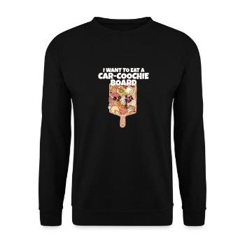 I Want To Eat A Car-Coochie Board Funny - Unisex Pullover - Schwarz - Vorne - Alina (178cm) & Michal (187cm)
