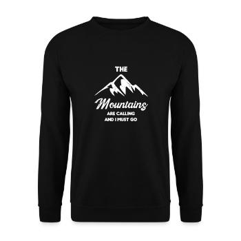 Les montagnes m’appellent et je dois faire de la randonnée - Sweat-shirt Unisexe - noir - Devant - Alina (178cm) & Michal (187cm)