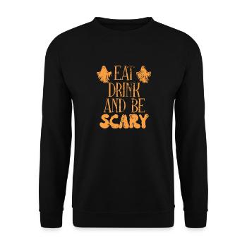 Mangez, buvez et soyez effrayant - Halloween - Effrayant - Sweat-shirt Unisexe - noir - Devant - Alina (178cm) & Michal (187cm)