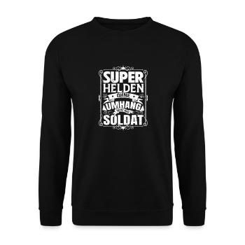 Soldat Militär Armee Soldaten Offizier Spruch - Unisex Pullover - Schwarz - Vorne - Alina (178cm) & Michal (187cm)