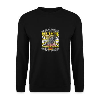 Der deutsche Fallschirmjäger - Unisex Pullover - Schwarz - Vorne - Alina (178cm) & Michal (187cm)