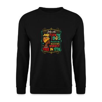 Juneteenth Motif - Sweat-shirt Unisexe - noir - Devant - Alina (178cm) & Michal (187cm)