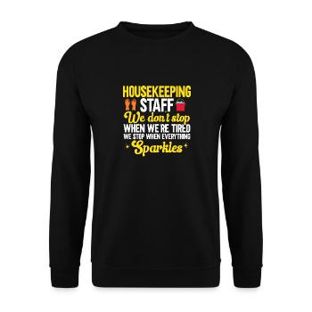Aide domestique, femme de ménage, femme de ménage - Sweat-shirt Unisexe - noir - Devant - Alina (178cm) & Michal (187cm)