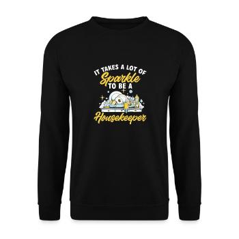 Aide domestique, femme de ménage, femme de ménage - Sweat-shirt Unisexe - noir - Devant - Alina (178cm) & Michal (187cm)