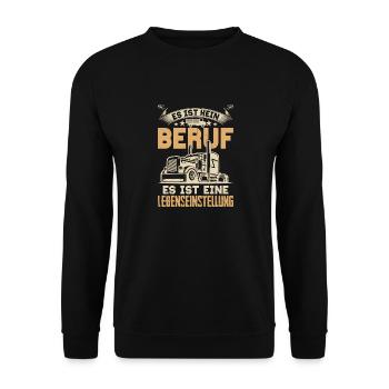 Es ist kein Beruf Es ist eine Lebenseinstellung LK - Unisex Pullover - Schwarz - Vorne - Alina (178cm) & Michal (187cm)