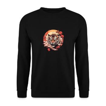Tokyo Asie 80s Rétro Tiger Japonais - Sweat-shirt Unisexe - noir - Devant - Alina (178cm) & Michal (187cm)