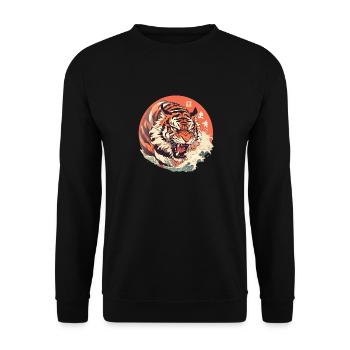 Tokyo Asie 80s Rétro Tiger Japonais - Sweat-shirt Unisexe - noir - Devant - Alina (178cm) & Michal (187cm)