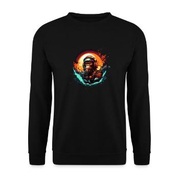 Space Apes Graphics Design - Cool Ape Astronaut - Unisex Sweatshirt - black - Front - Alina (178cm) & Michal (187cm)