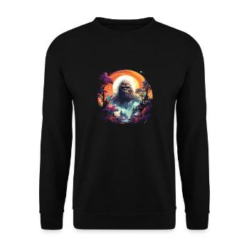 Bigfoot Nature Colorful Graphics Design - Sasquatc - Unisex Sweatshirt - black - Front - Alina (178cm) & Michal (187cm)