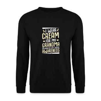 I wear cream for my grandma degenerative - Unisex Sweatshirt - black - Front - Alina (178cm) & Michal (187cm)