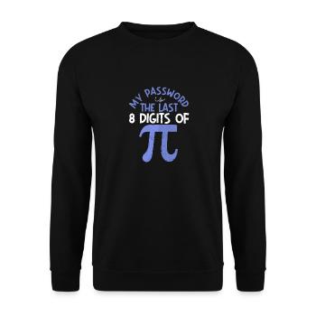 Mon mot de passe correspond aux 8 derniers chiffres de Pi - Sweat-shirt Unisexe - noir - Devant - Alina (178cm) & Michal (187cm)