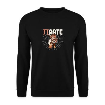 Funny Pi Day Math Science Cat Pirate - Unisex Sweatshirt - black - Front - Alina (178cm) & Michal (187cm)